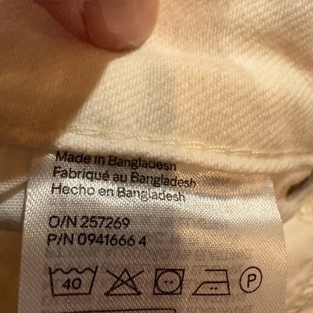 H&M HIGH RISE SLIM STRAIGHT ANKLE JEANS OFF WHITE size 10 NWOT - Picture 12 of 14